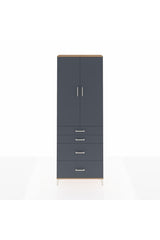 Arges Dolap 4 Raflı 4 Çekmeceli 2 Kapaklı 88x30x243