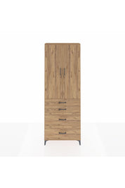 Arges Dolap 4 Raflı 4 Çekmeceli 2 Kapaklı 88x30x243 Çam-Çam