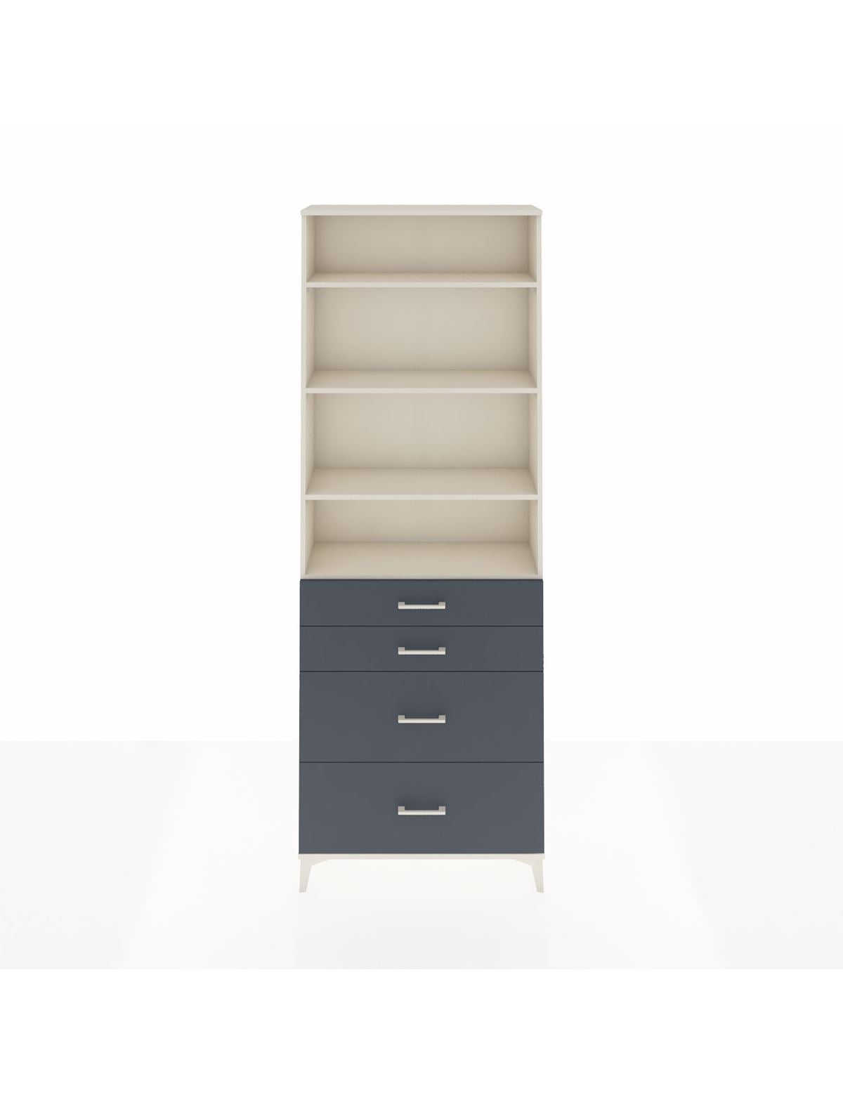 Arges Dolap 4 Raflı 4 Çekmeceli 88x30x243 Aytaşı-Antrasit