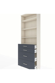 Arges Dolap 4 Raflı 4 Çekmeceli 88x30x243 Aytaşı-Antrasit