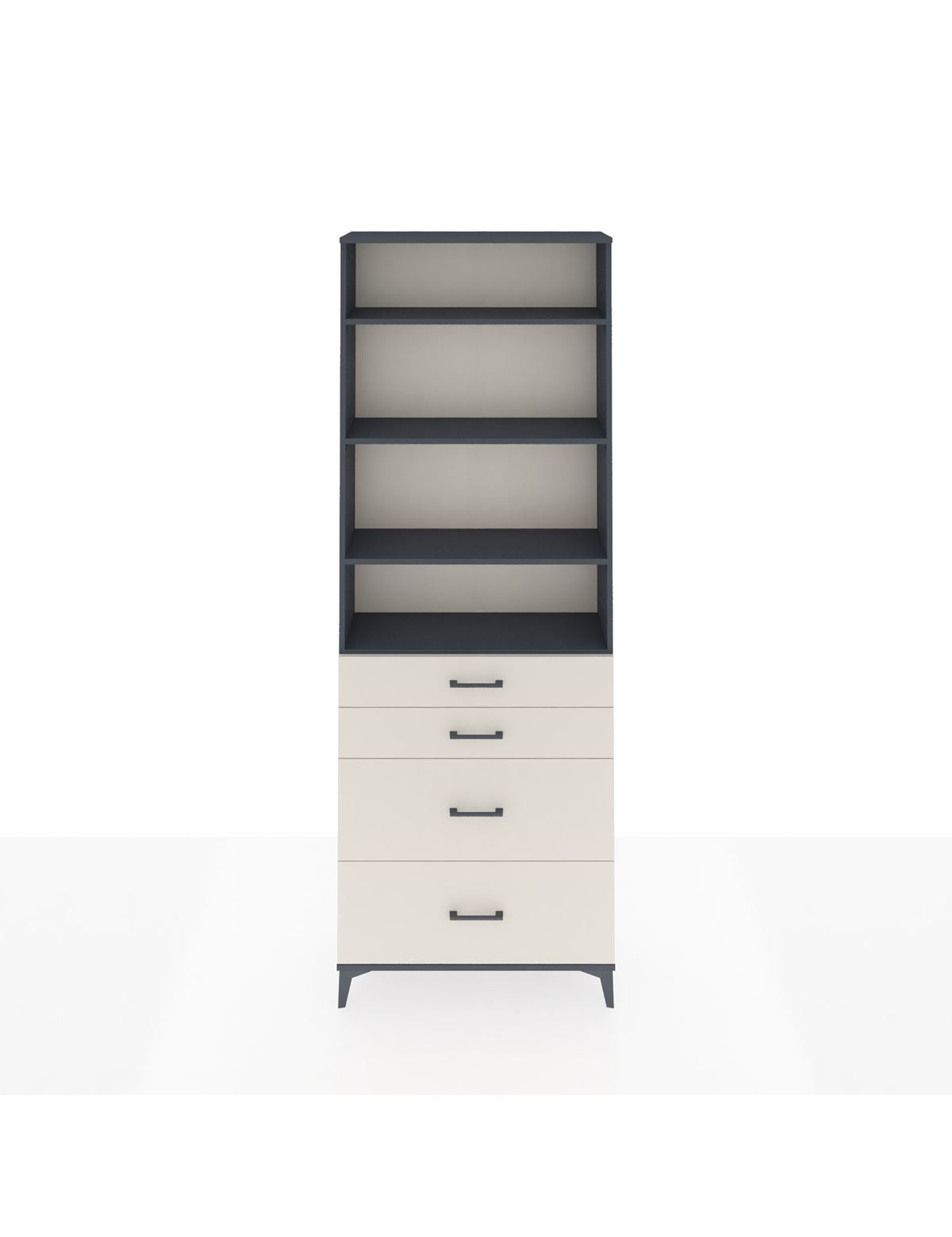 Arges Dolap 4 Raflı 4 Çekmeceli 88x30x243 Antrasit-Aytaşı