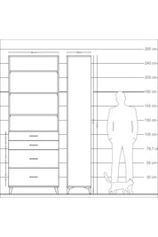 Arges Dolap 4 Raflı 4 Çekmeceli 88x30x243 - S33M136V3A