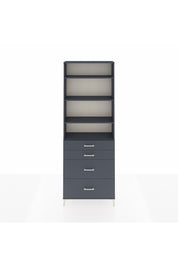 Arges Dolap 4 Raflı 4 Çekmeceli 88x30x243 Antrasit-Antrasit