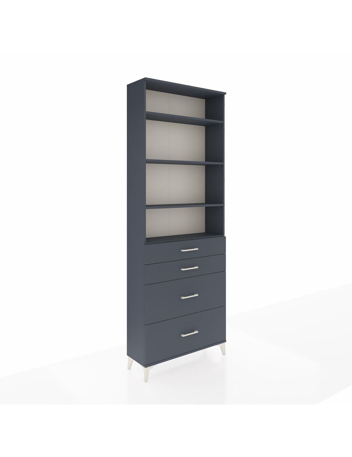 Arges Dolap 4 Raflı 4 Çekmeceli 88x30x243 Antrasit-Antrasit