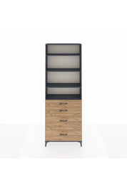 Arges Dolap 4 Raflı 4 Çekmeceli 88x30x243 Antrasit-Çam