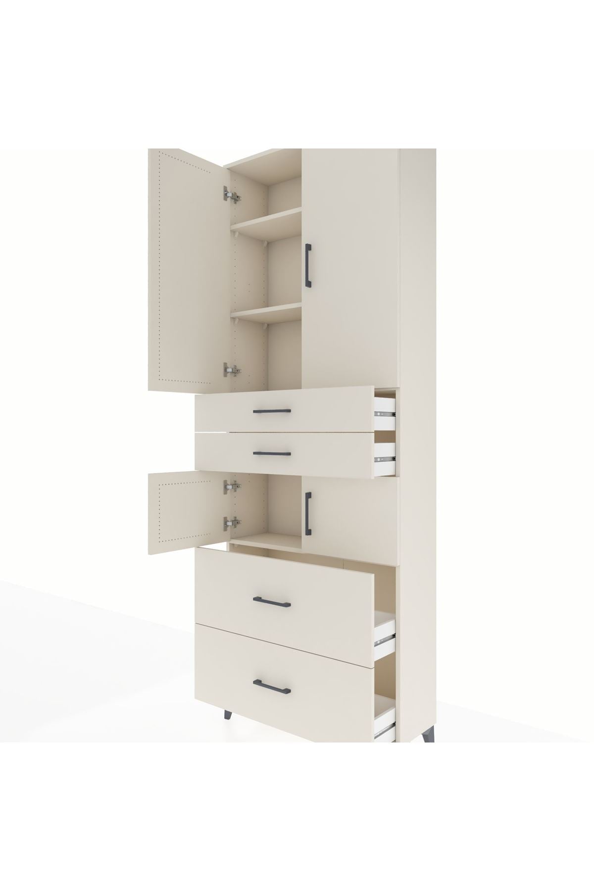 Arges Dolap 4 Raflı 4 Çekmeceli 4 Kapaklı 88x30x243 Aytaşı-Aytaşı