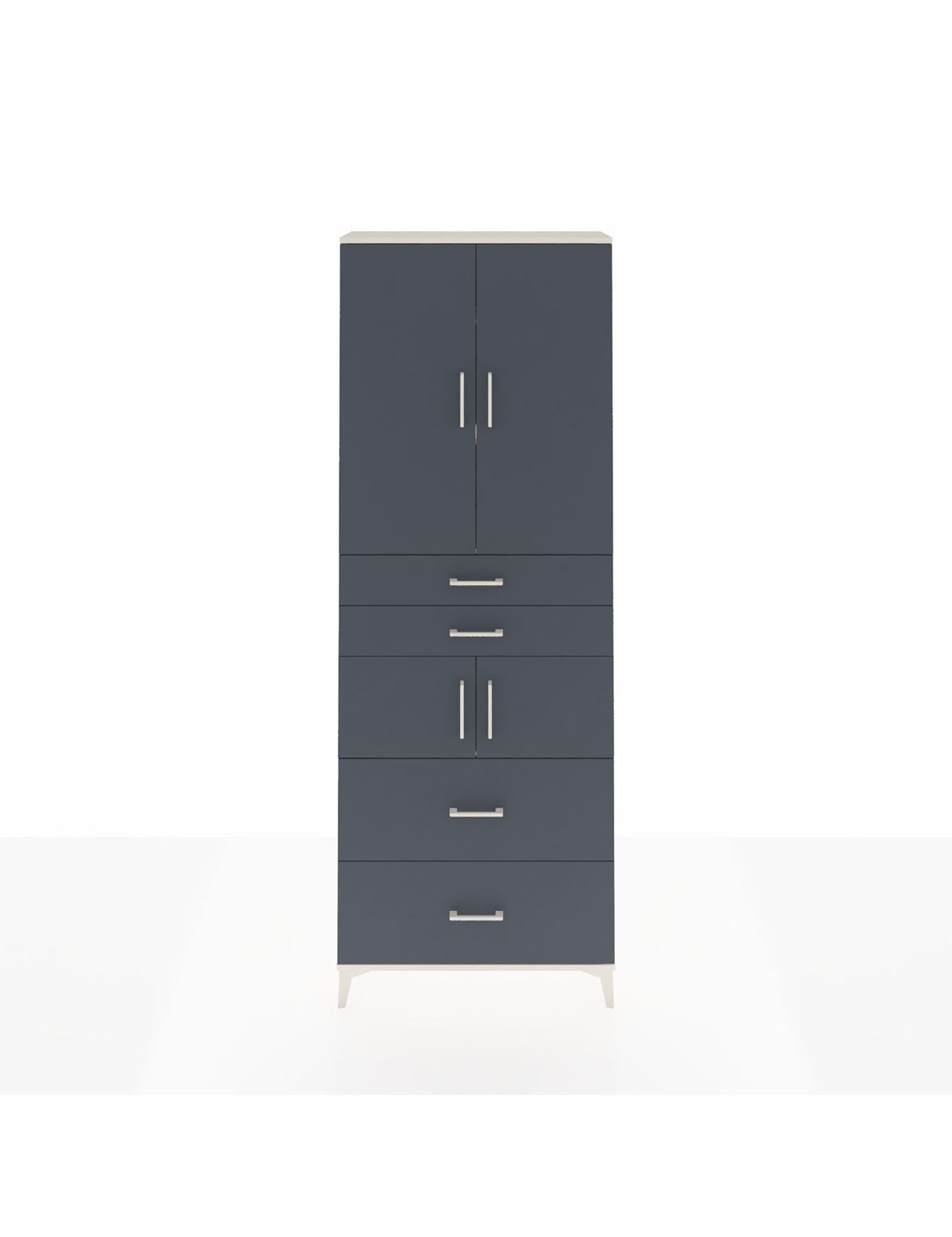 Arges Dolap 4 Raflı 4 Çekmeceli 4 Kapaklı 88x30x243 Aytaşı-Antrasit