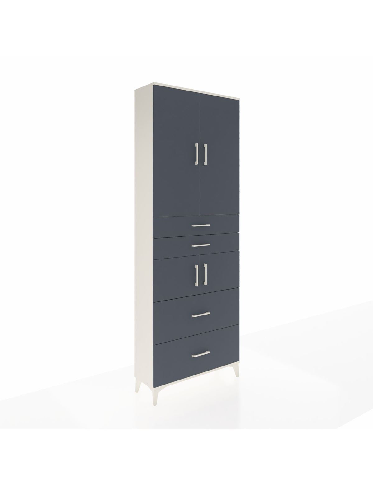 Arges Dolap 4 Raflı 4 Çekmeceli 4 Kapaklı 88x30x243 Aytaşı-Antrasit