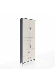 Arges Dolap 4 Raflı 4 Çekmeceli 4 Kapaklı 88x30x243 Antrasit-Aytaşı