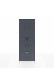 Arges Dolap 4 Raflı 4 Çekmeceli 4 Kapaklı 88x30x243 Antrasit-Antrasit