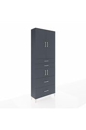 Arges Dolap 4 Raflı 4 Çekmeceli 4 Kapaklı 88x30x243 Antrasit-Antrasit