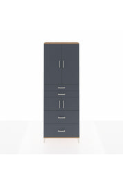 Arges Dolap 4 Raflı 4 Çekmeceli 4 Kapaklı 88x30x243 Çam-Antrasit