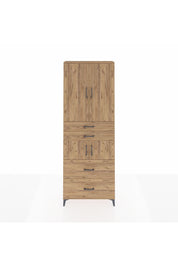 Arges Dolap 4 Raflı 4 Çekmeceli 4 Kapaklı 88x30x243 Çam-Çam