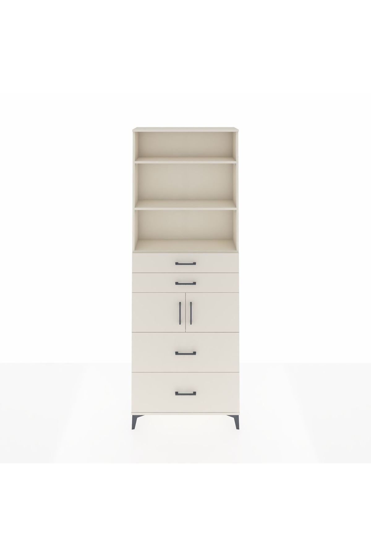 Arges Dolap 4 Raflı 4 Çekmeceli 2 Kapaklı 88x30x243 Aytaşı-Aytaşı