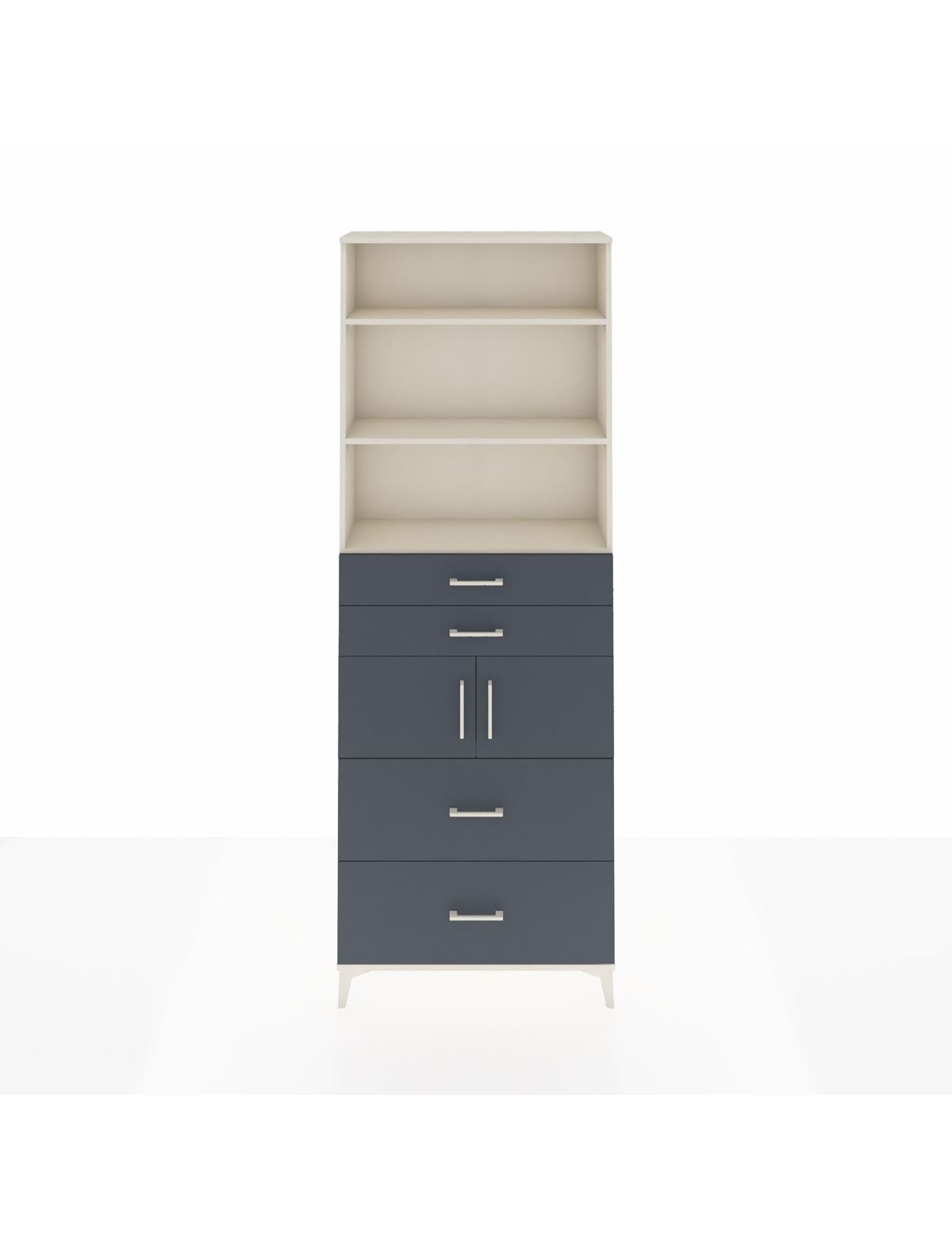 Arges Dolap 4 Raflı 4 Çekmeceli 2 Kapaklı 88x30x243 Aytaşı-Antrasit