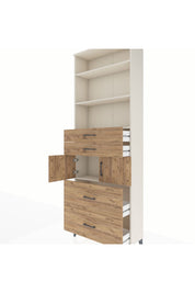 Arges Dolap 4 Raflı 4 Çekmeceli 2 Kapaklı 88x30x243 Aytaşı-Çam