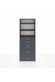 Arges Dolap 4 Raflı 4 Çekmeceli 2 Kapaklı 88x30x243 Antrasit-Antrasit