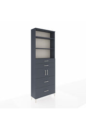 Arges Dolap 4 Raflı 4 Çekmeceli 2 Kapaklı 88x30x243 Antrasit-Antrasit