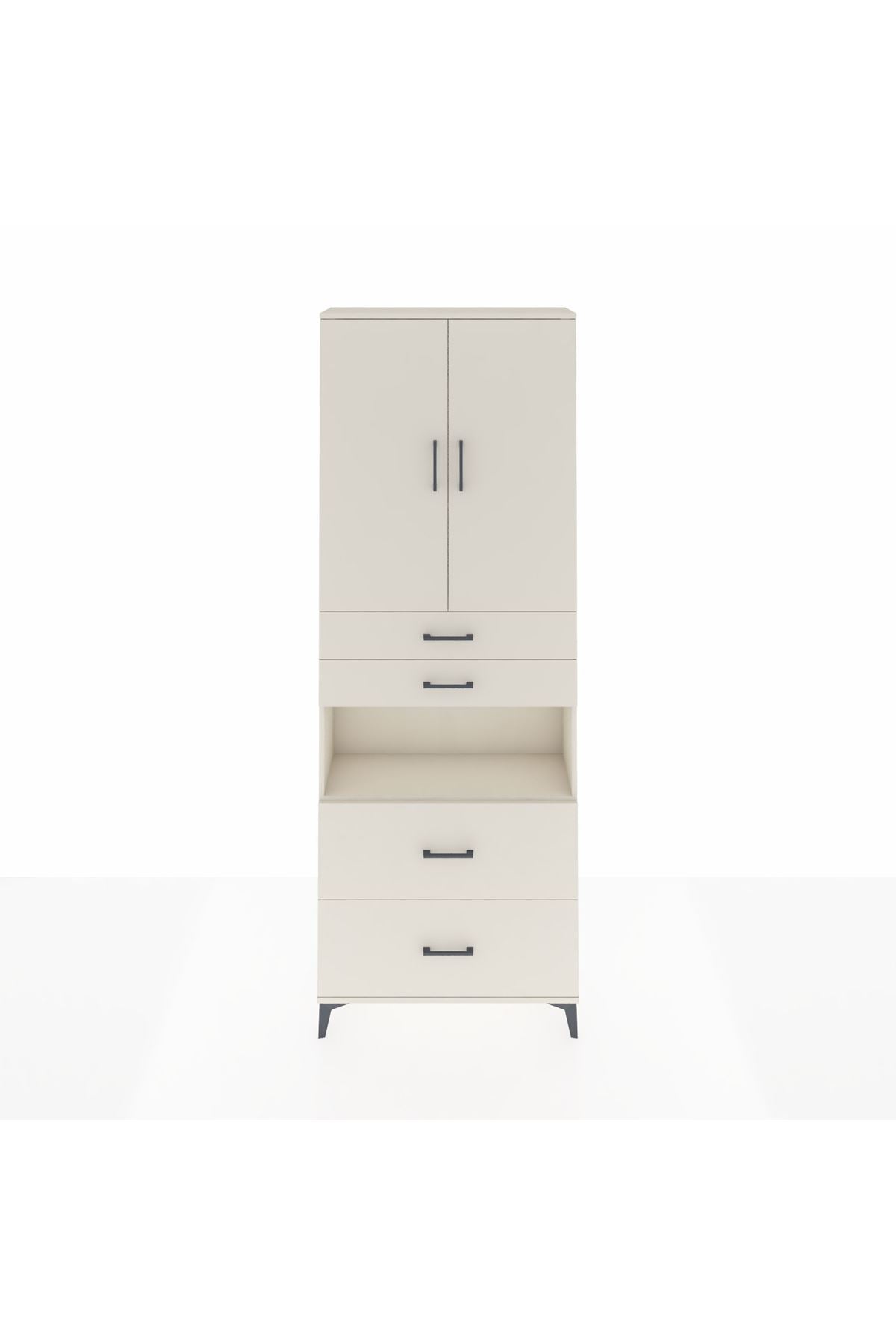 Arges Dolap 4 Raflı 4 Çekmeceli 2 Kapaklı 88x30x243 Aytaşı-Aytaşı