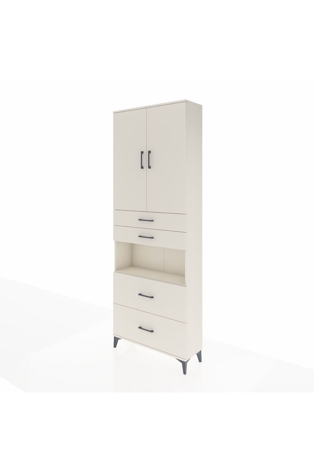 Arges Dolap 4 Raflı 4 Çekmeceli 2 Kapaklı 88x30x243 Aytaşı-Aytaşı