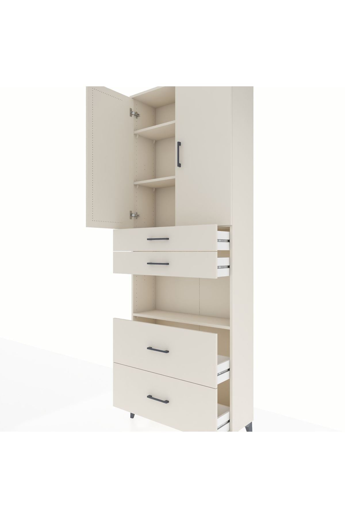 Arges Dolap 4 Raflı 4 Çekmeceli 2 Kapaklı 88x30x243 Aytaşı-Aytaşı