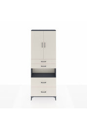 Arges Dolap 4 Raflı 4 Çekmeceli 2 Kapaklı 88x30x243 Antrasit-Aytaşı