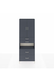 Arges Dolap 4 Raflı 4 Çekmeceli 2 Kapaklı 88x30x243 Antrasit-Antrasit