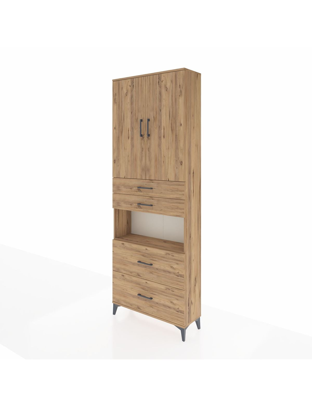 Arges Dolap 4 Raflı 4 Çekmeceli 2 Kapaklı 88x30x243 - S33M139V9A
