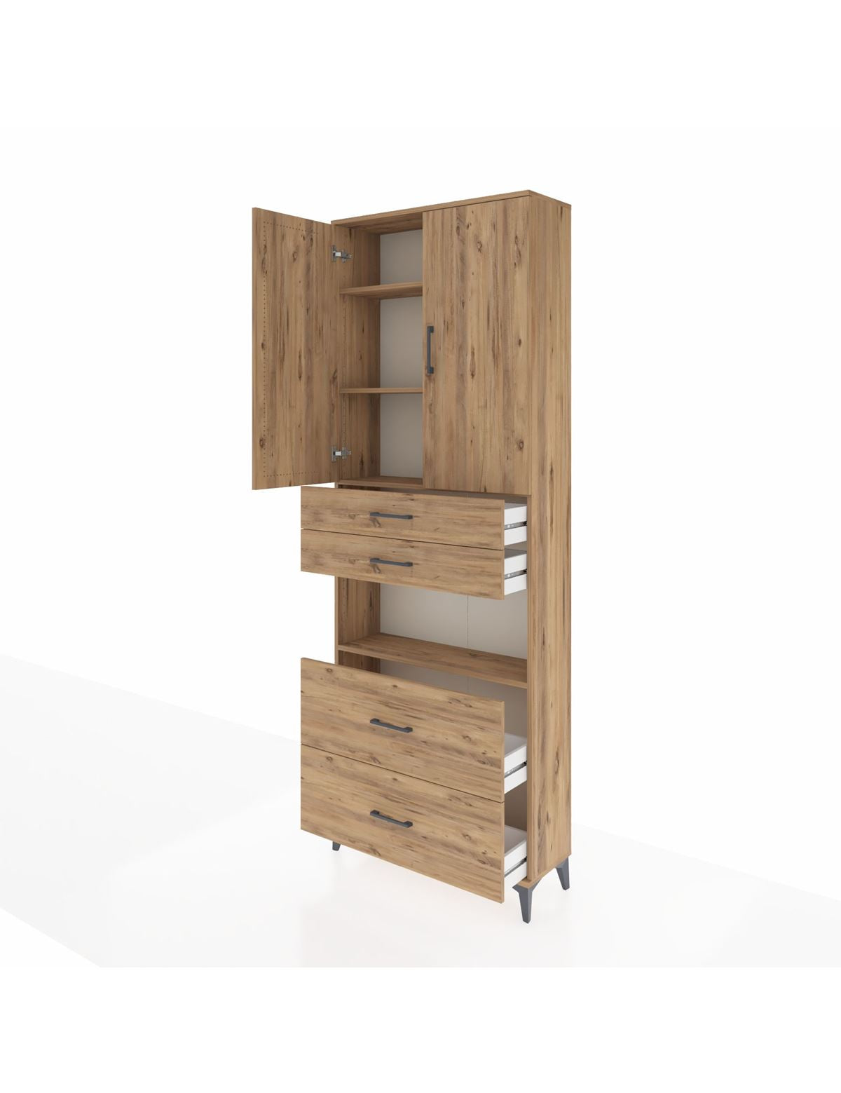 Arges Dolap 4 Raflı 4 Çekmeceli 2 Kapaklı 88x30x243 - S33M139V9A