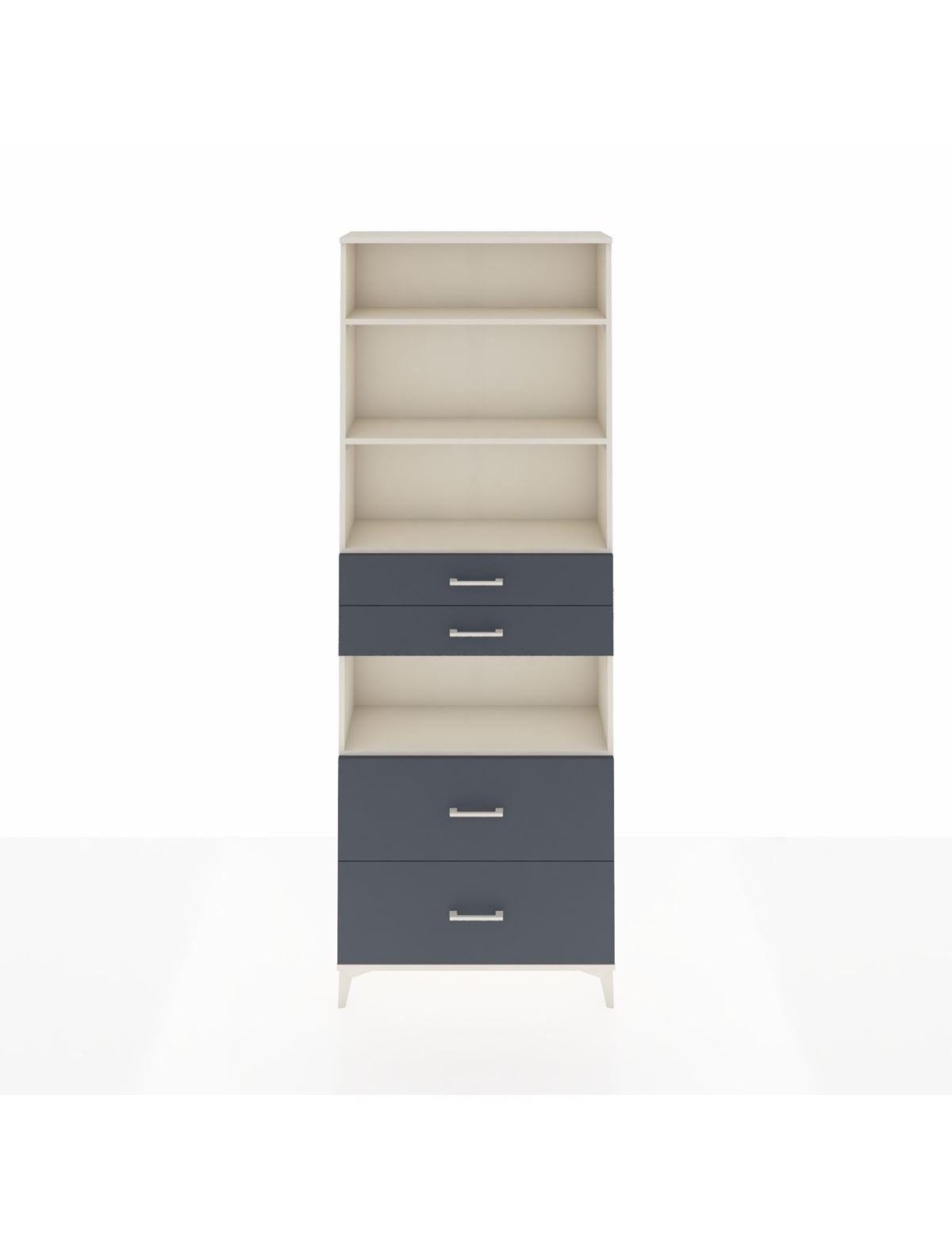 Arges Dolap 4 Raflı 4 Çekmeceli 88x30x243 Aytaşı-Antrasit