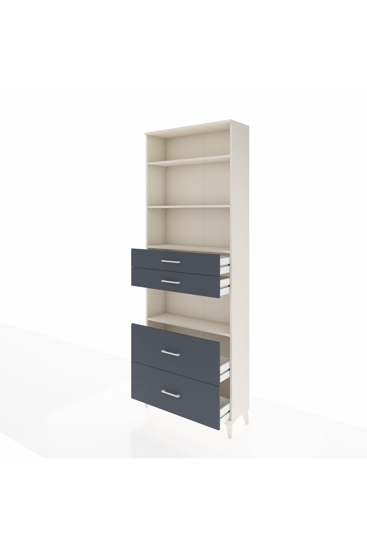 Arges Dolap 4 Raflı 4 Çekmeceli 88x30x243 Aytaşı-Antrasit