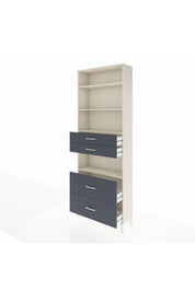 Arges Dolap 4 Raflı 4 Çekmeceli 88x30x243 Aytaşı-Antrasit