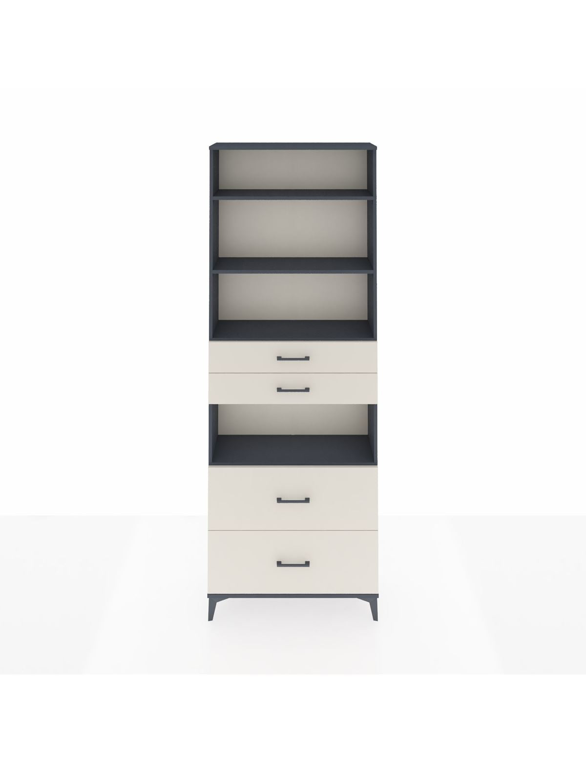 Arges Dolap 4 Raflı 4 Çekmeceli 88x30x243 Antrasit-Aytaşı