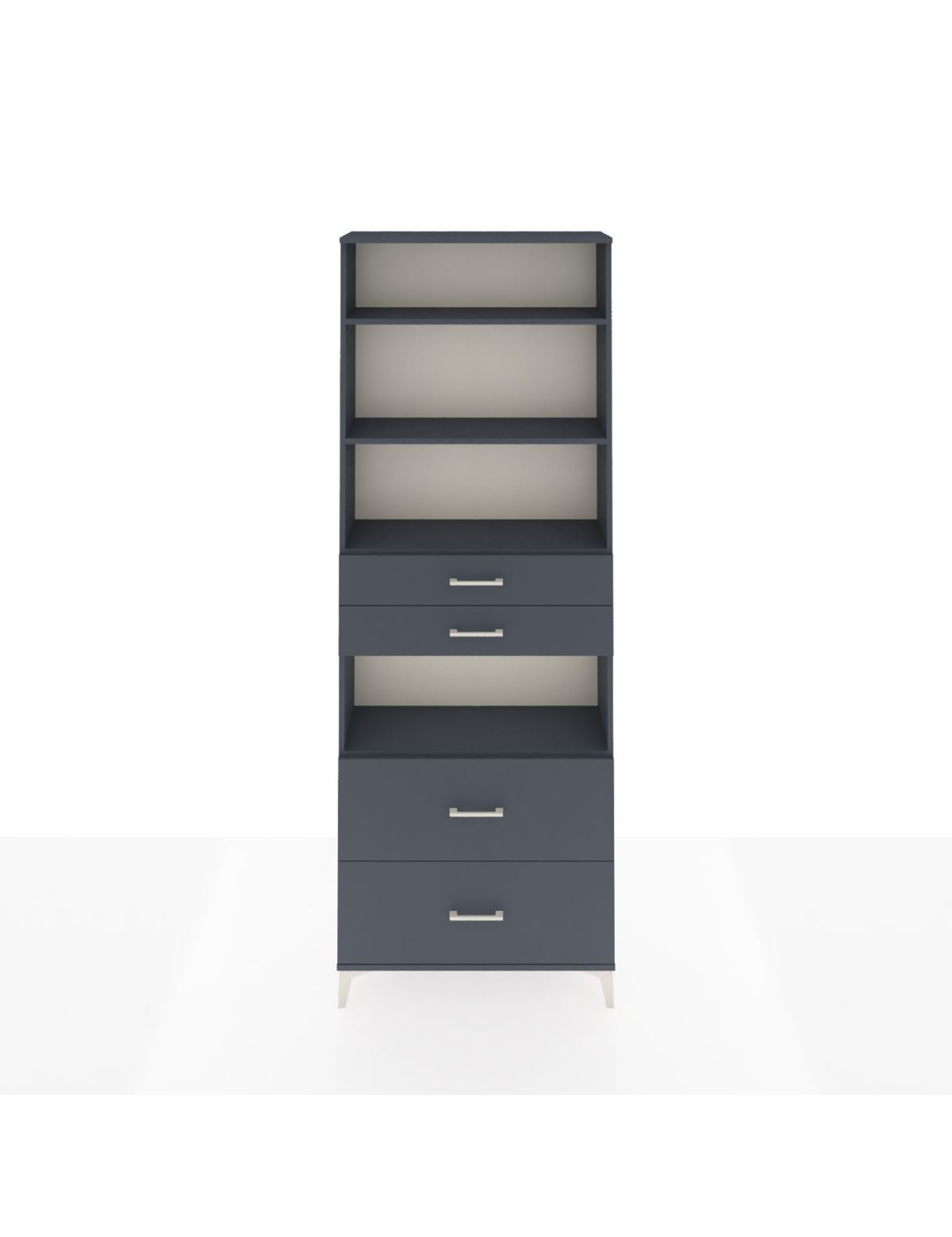 Arges Dolap 4 Raflı 4 Çekmeceli 88x30x243 Antrasit-Antrasit