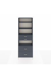 Arges Dolap 4 Raflı 4 Çekmeceli 88x30x243 Antrasit-Antrasit