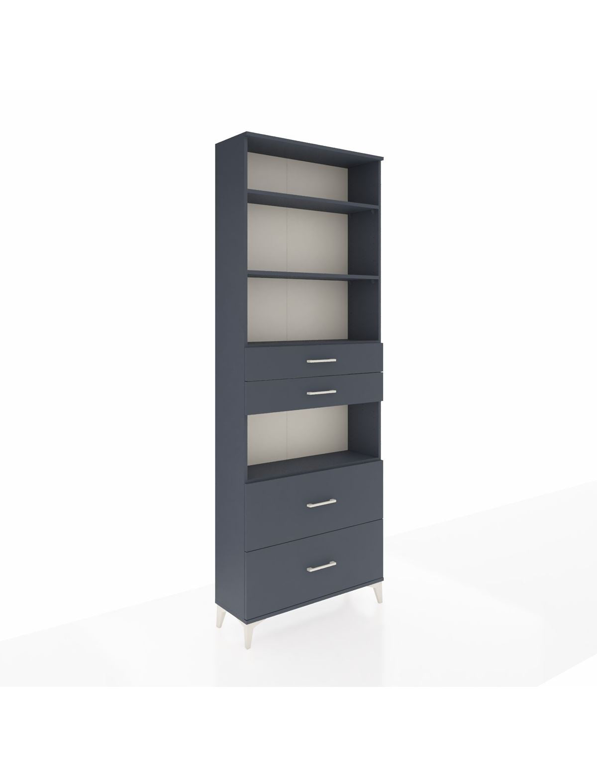 Arges Dolap 4 Raflı 4 Çekmeceli 88x30x243 Antrasit-Antrasit