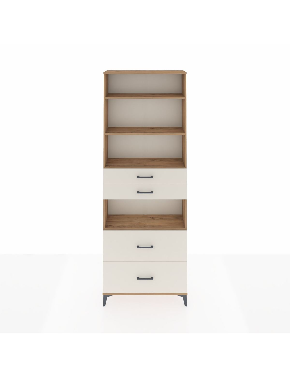 Arges Dolap 4 Raflı 4 Çekmeceli 88x30x243 Çam-Aytaşı