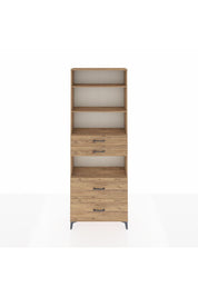 Arges Dolap 4 Raflı 4 Çekmeceli 88x30x243 Çam-Çam