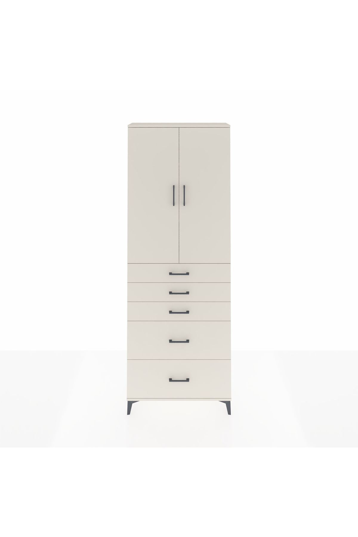 Arges Dolap 3 Raflı 5 Çekmeceli 2 Kapaklı 88x30x243 Aytaşı-Aytaşı