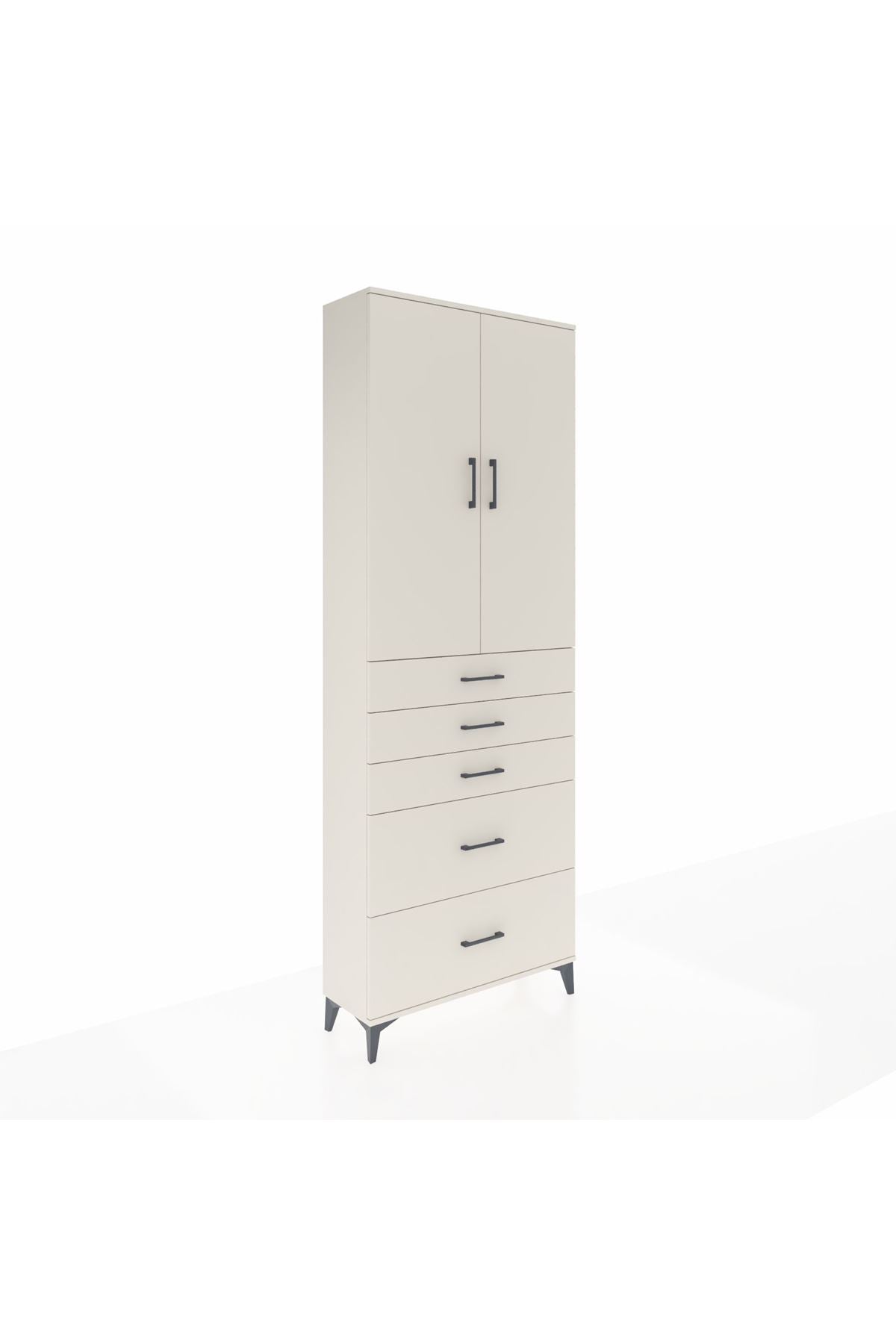 Arges Dolap 3 Raflı 5 Çekmeceli 2 Kapaklı 88x30x243 Aytaşı-Aytaşı