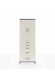 Arges Dolap 3 Raflı 5 Çekmeceli 2 Kapaklı 88x30x243 Antrasit-Aytaşı