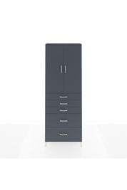 Arges Dolap 3 Raflı 5 Çekmeceli 2 Kapaklı 88x30x243 Antrasit-Antrasit