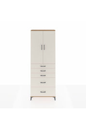 Arges Dolap 3 Raflı 5 Çekmeceli 2 Kapaklı 88x30x243 Çam-Aytaşı