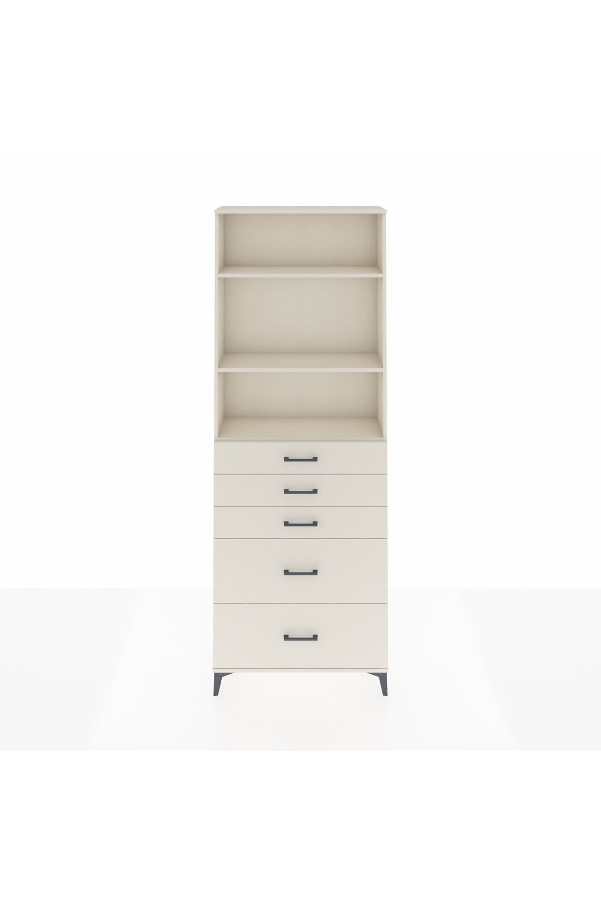 Arges Dolap 3 Raflı 5 Çekmeceli 88x30x243 Aytaşı-Aytaşı