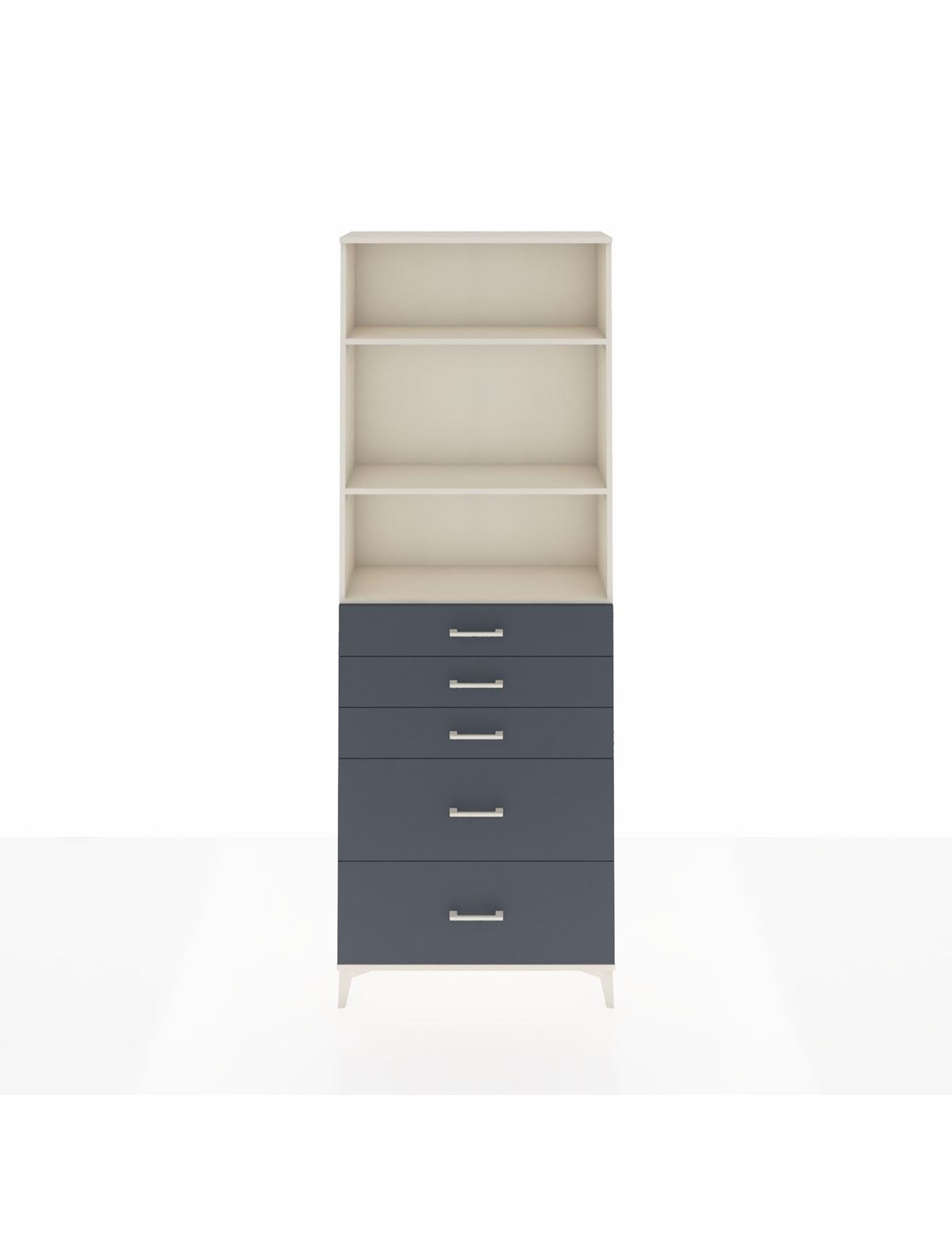 Arges Dolap 3 Raflı 5 Çekmeceli 88x30x243 Aytaşı-Antrasit