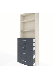 Arges Dolap 3 Raflı 5 Çekmeceli 88x30x243 Aytaşı-Antrasit