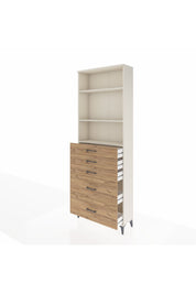 Arges Dolap 3 Raflı 5 Çekmeceli 88x30x243 Aytaşı-Çam