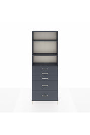 Arges Dolap 3 Raflı 5 Çekmeceli 88x30x243 Antrasit-Antrasit