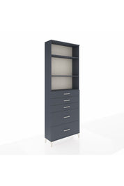 Arges Dolap 3 Raflı 5 Çekmeceli 88x30x243 Antrasit-Antrasit