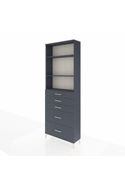 Arges Dolap 3 Raflı 5 Çekmeceli 88x30x243 Antrasit-Antrasit